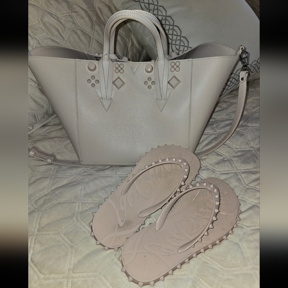 Christian Louboutin Beige Spike Sandals  Buy Now Price Is FIRM $425 - Picture 3 of 6